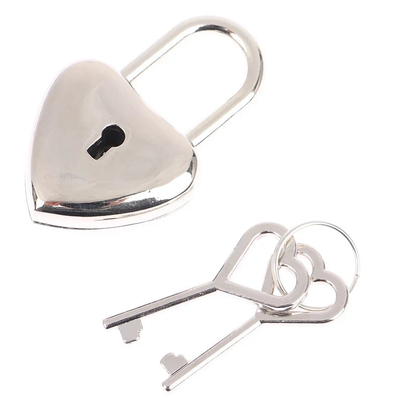 Heart Shape Mini Padlock with Key – Diary & Jewelry Box Lock