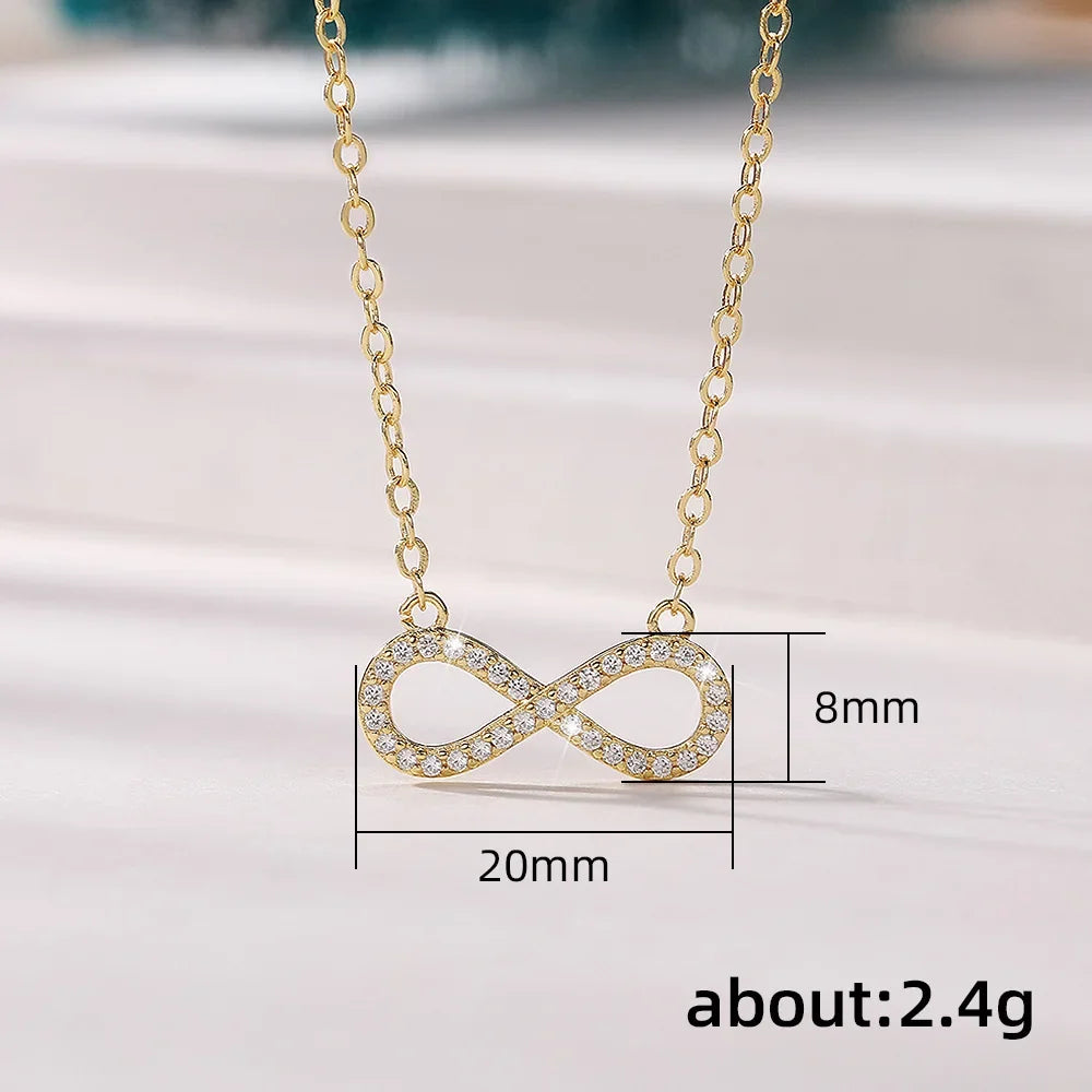 Huitan Infinity Figure 8 CZ Pendant Necklace | Wedding Jewelry