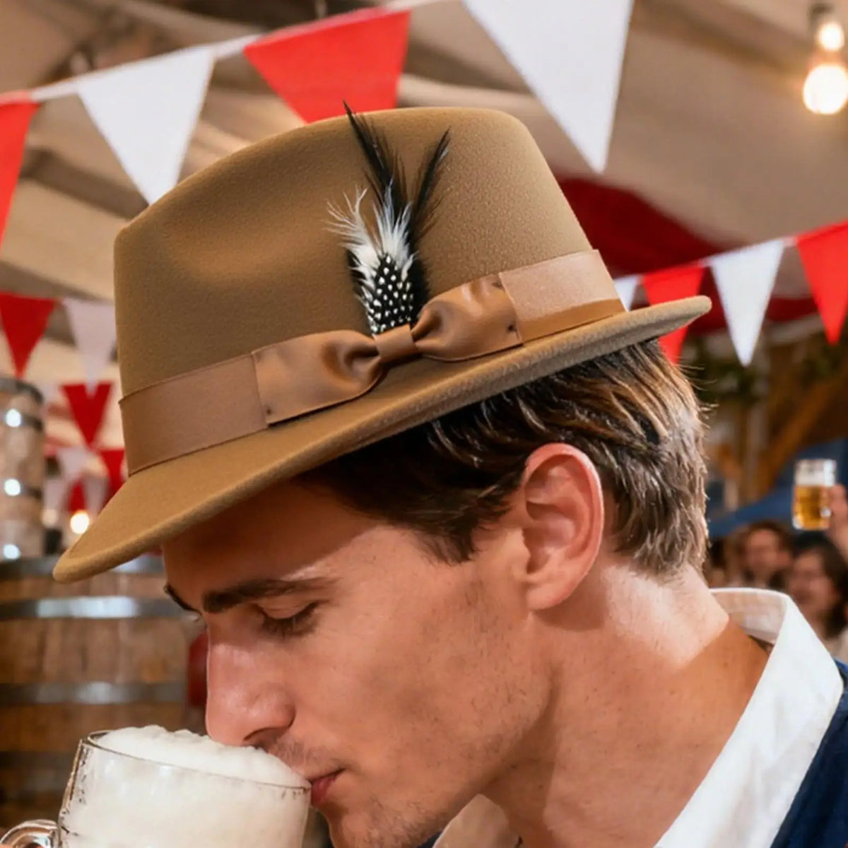 Oktoberfest Felt Hat – Beer Festival Costume for Men & Women