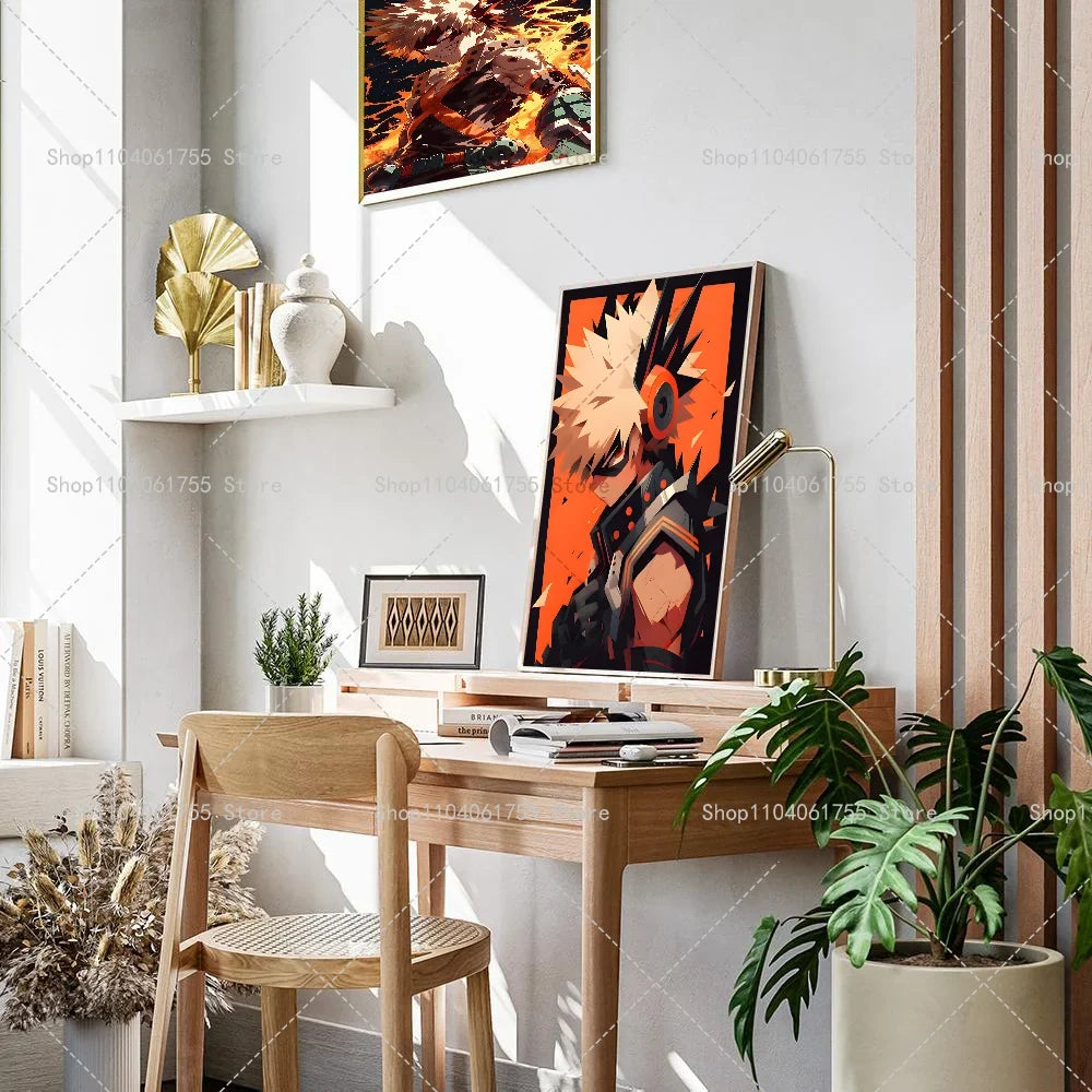 My Hero Academia Bakugo Anime Wall Poster Self-Adhesive Sticker