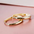 Huitan Gold Hoop Earrings – Geometric Fashion Jewelry for Women