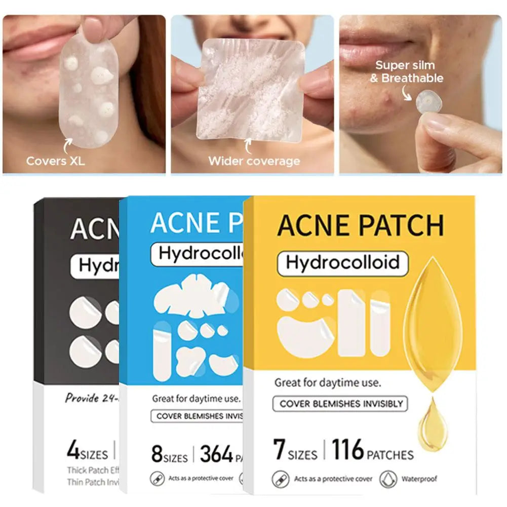 Large Hydrocolloid Pimple Patches Bulk – 9 Styles Face & Body