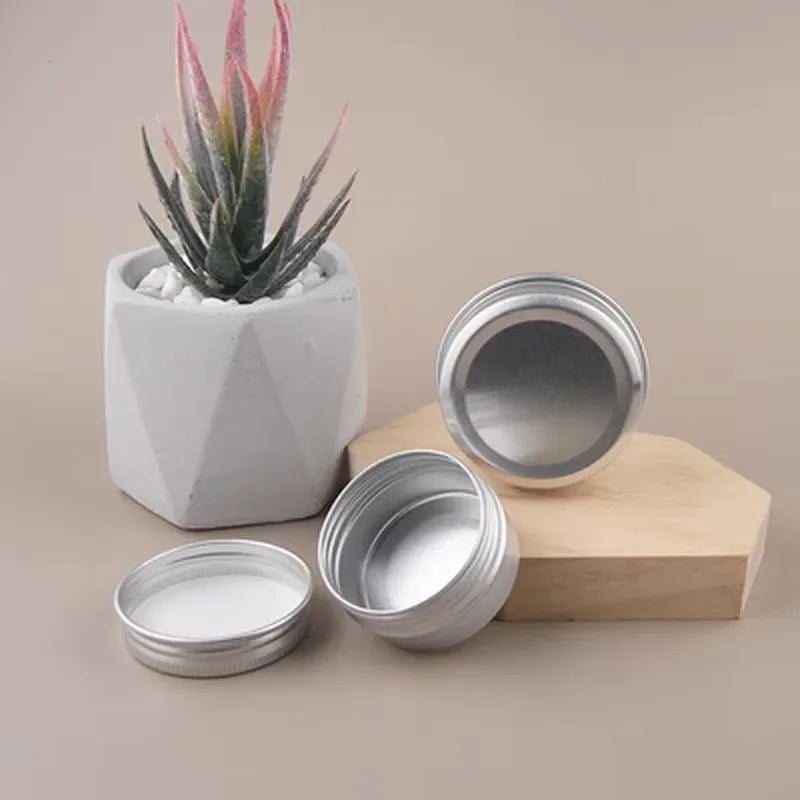 10-Pack Aluminum Tins 100g Screw-Top Lids – Empty Storage Jars