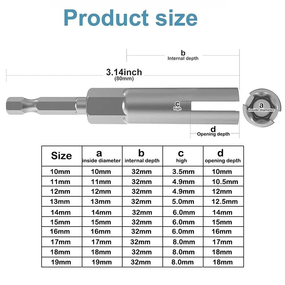 Steel Wing Nut Driver Slot H10 12 14 16 18 H11 13 15 17 19 Wrench Hex