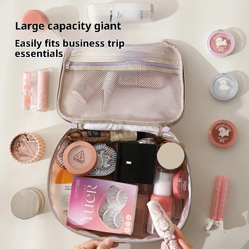 Striped Travel Storage Bag Bathroom Cosmetics Dry Wet Separation Wash