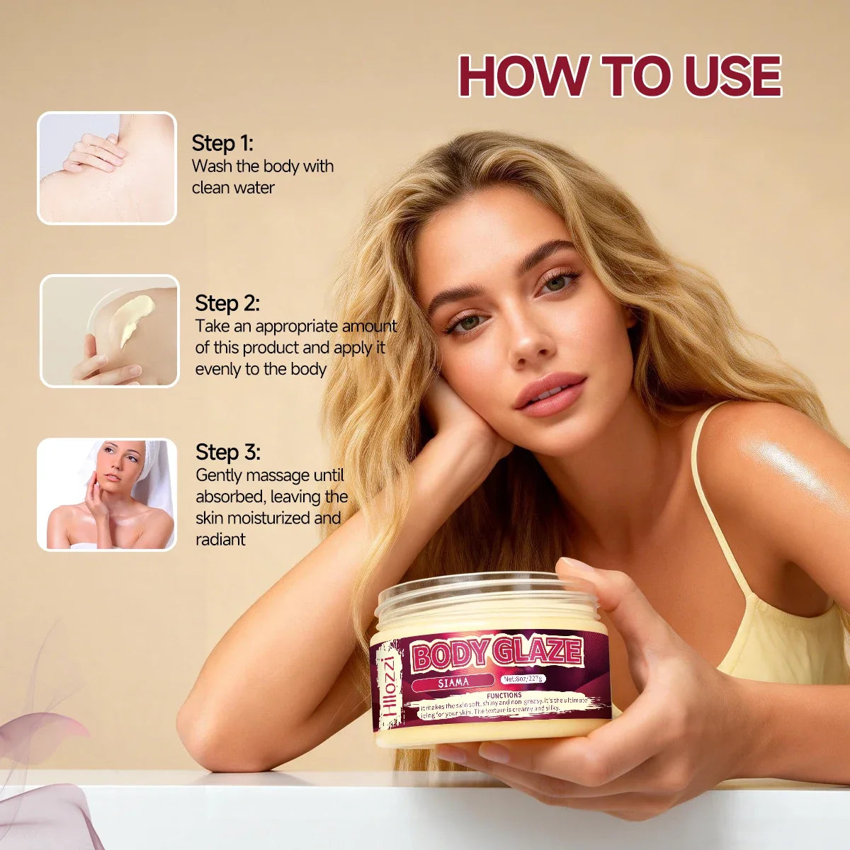 Body Glaze Moisturizing Cream – Brightening & Skin Repair 8oz