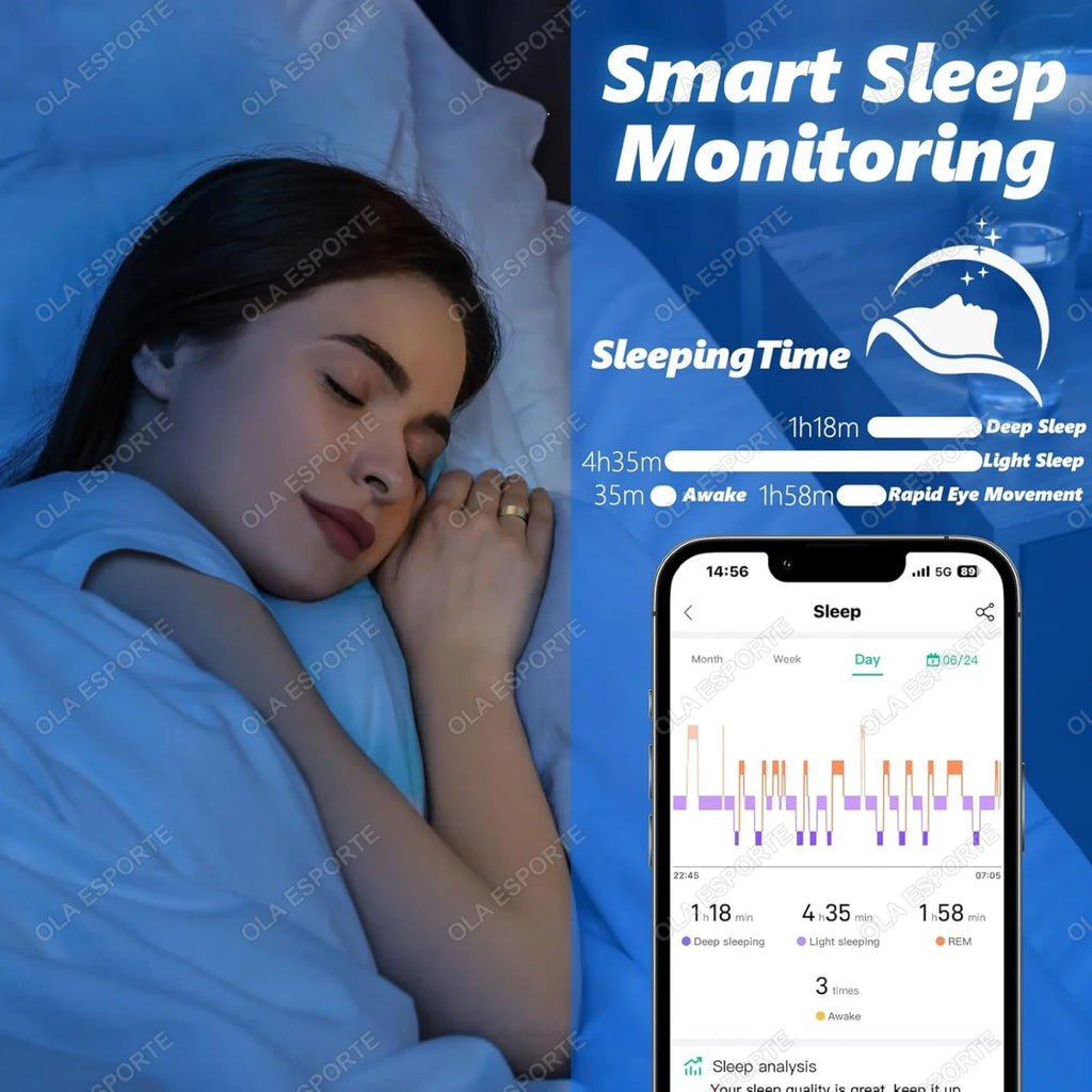 Smart Ring Fitness Tracker – Heart Rate, Sleep & SpO2 Monitor