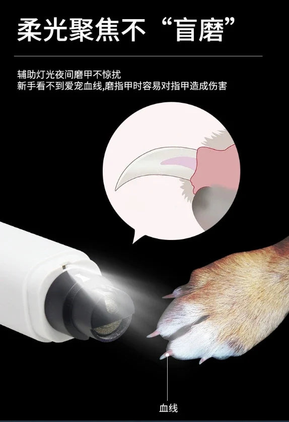 USB Rechargeable Quiet Electric Pet Nail Grinder – Dogs & Cats