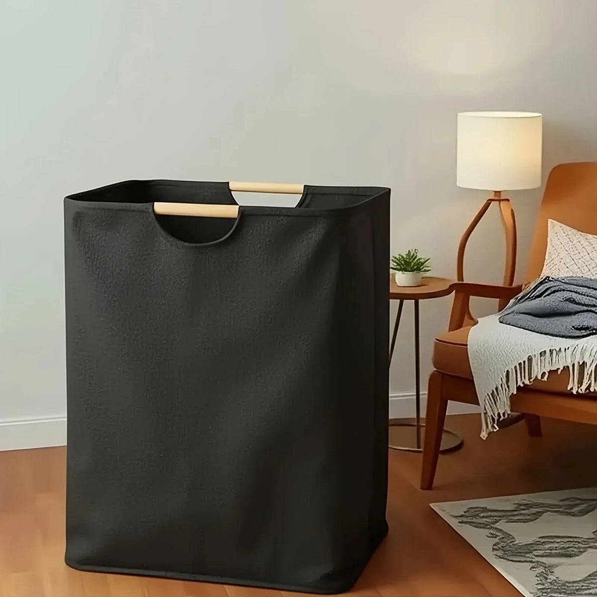 Foldable Laundry Basket Extra Large Storage Hamper Wooden Handles