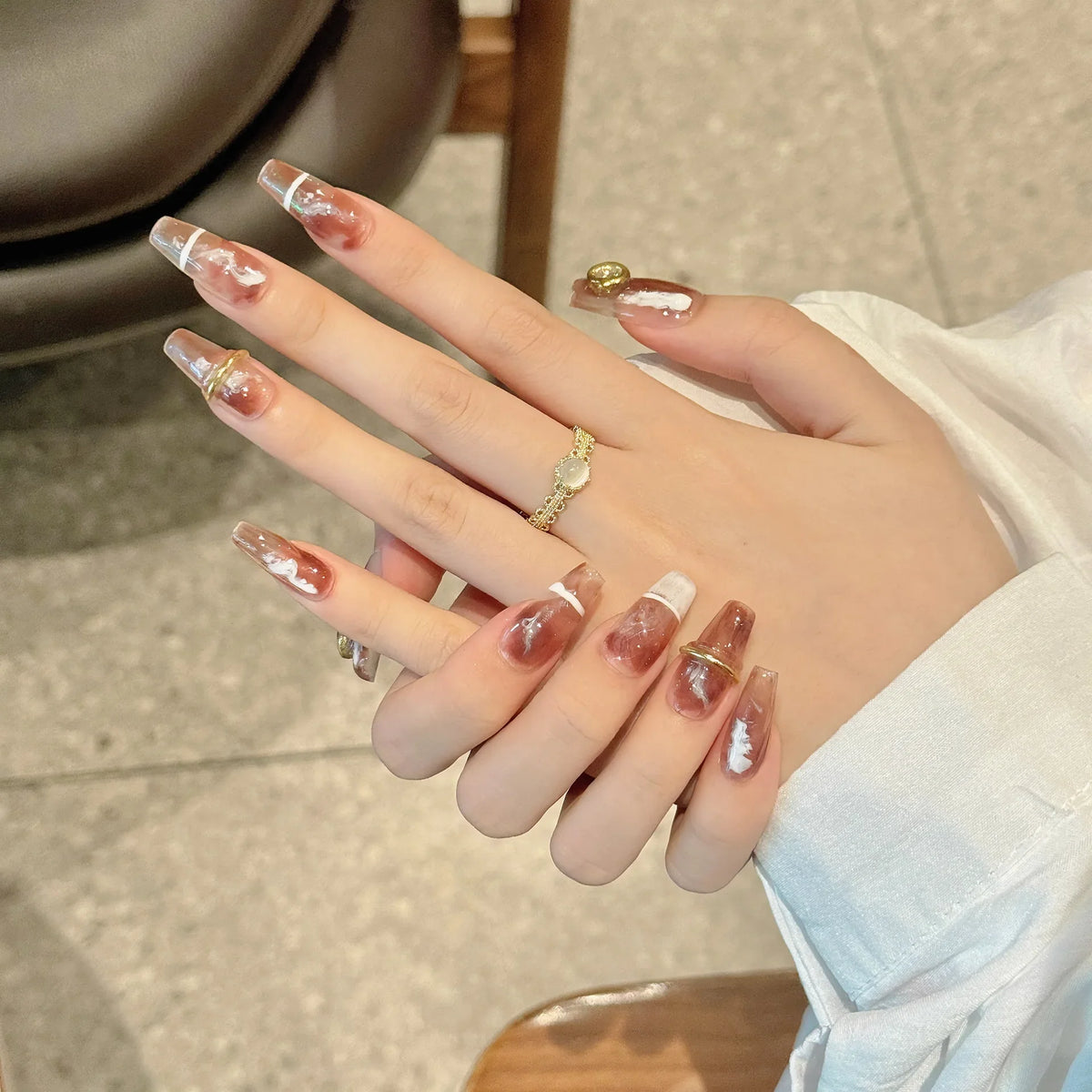 Dark Gothic Press-On Nails | Long Ballet False Tips – 10pcs