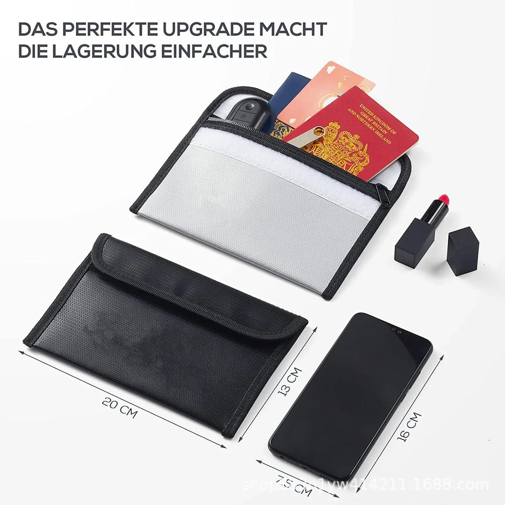 Fireproof Waterproof Document Bag | Zipper Cash Safe Pouch