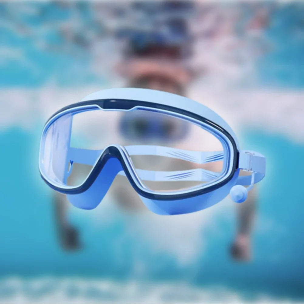 Kids Swim Goggles Anti Fog Swimming Large Frame HD Glasses UV