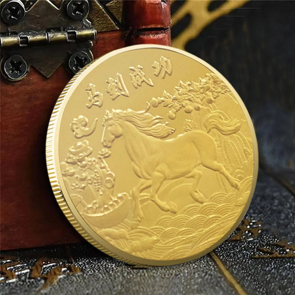 2026 Year of the Horse Gold Coin – Chinese Lucky Mascot Ornament