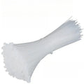 100-Pack White Self-Locking Nylon Cable Ties | Industrial Strength
