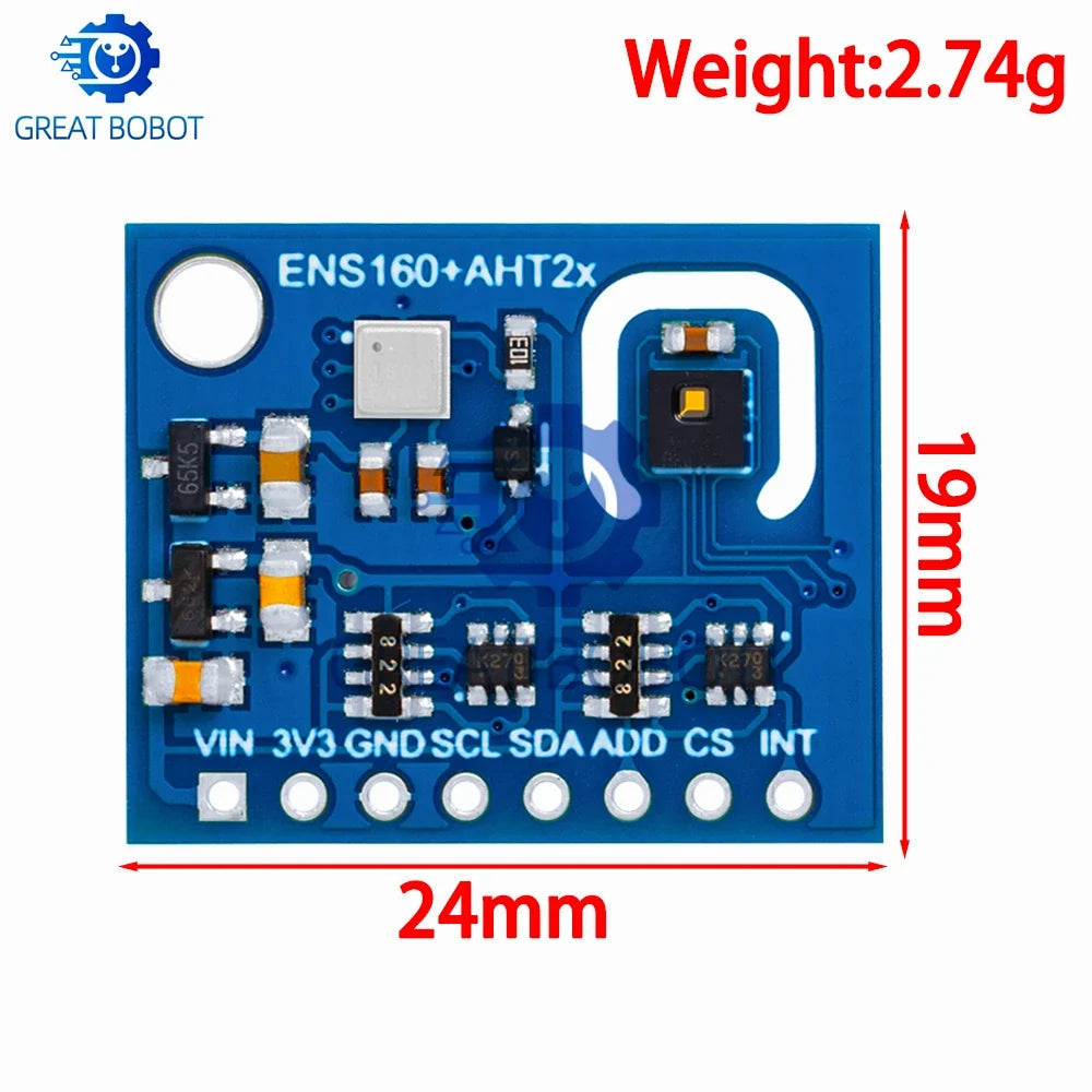 ENS160 AHT21 CO2 TVOC Air Quality Temp Humidity Sensor Arduino