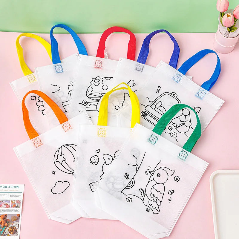 24-Pc DIY Graffiti Party Bags & Markers Set – 12 Bags + 12 Markers