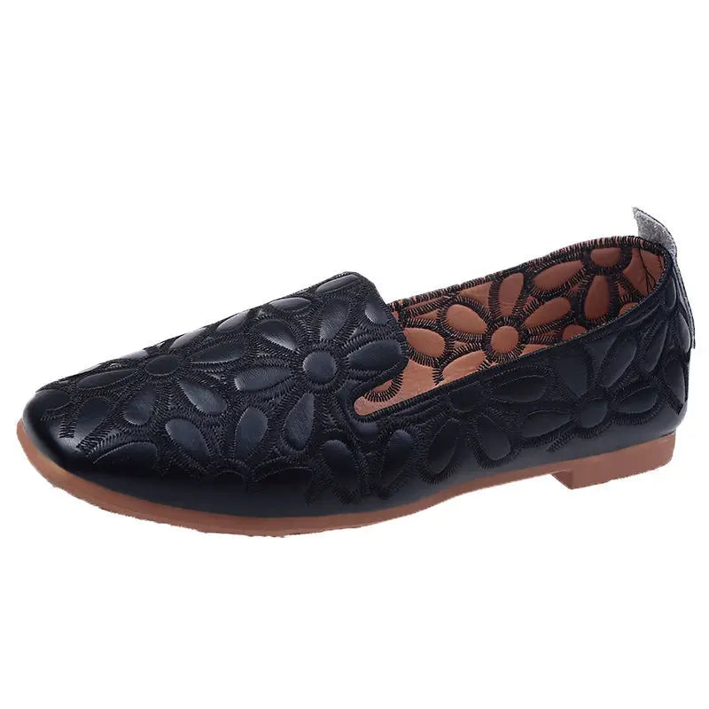 Women's Embroidered Ballet Flats – Lightweight Summer Loafers