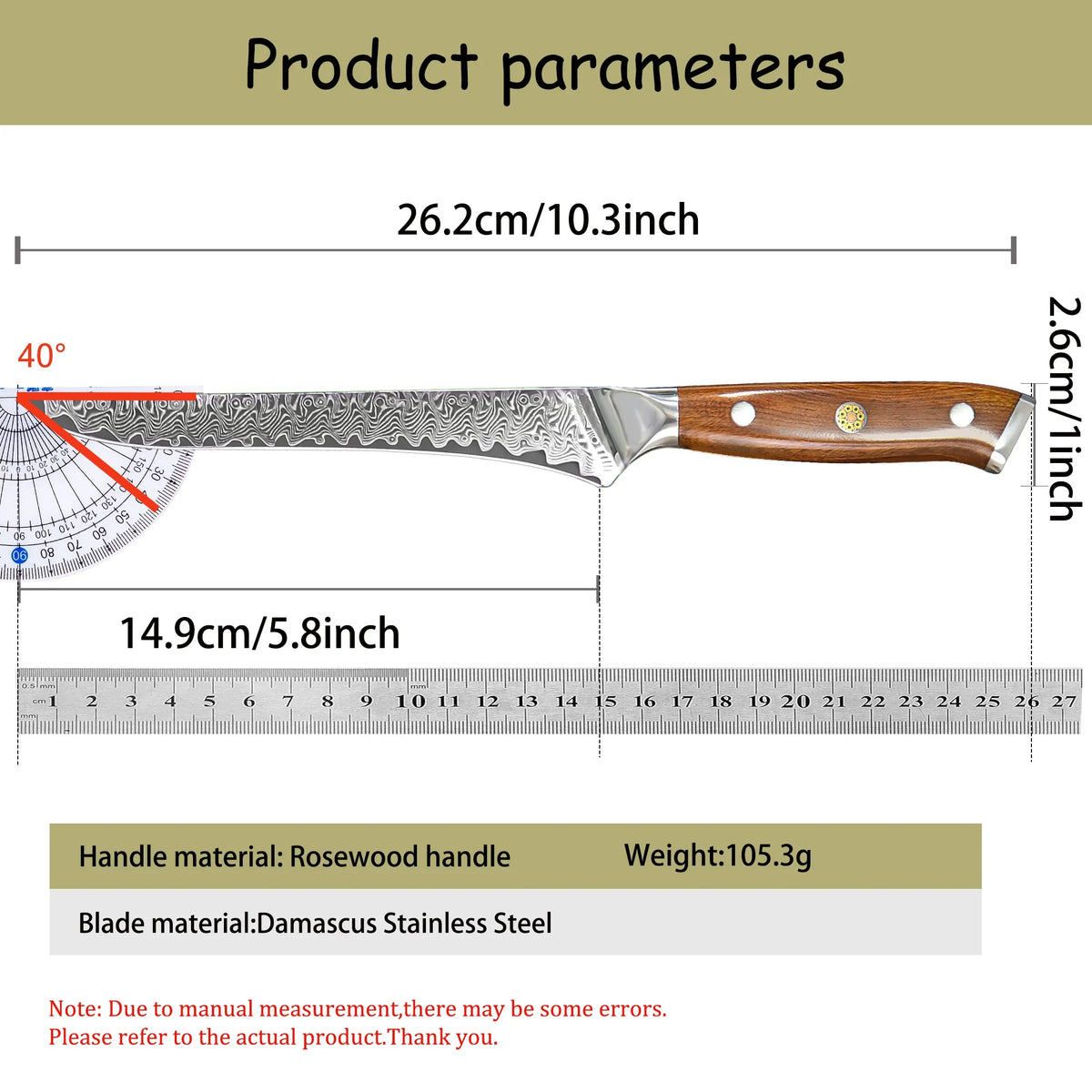 Damascus Steel Boning Knife – Sharp Chef Kitchen Knife