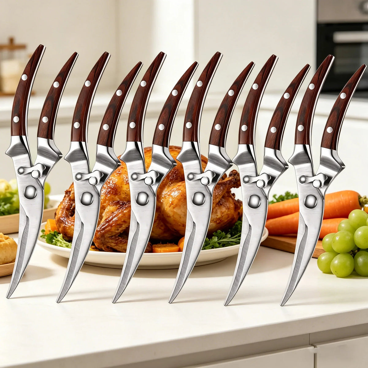 Heavy-Duty Poultry Shears – Bone Cutting Kitchen Scissors Set