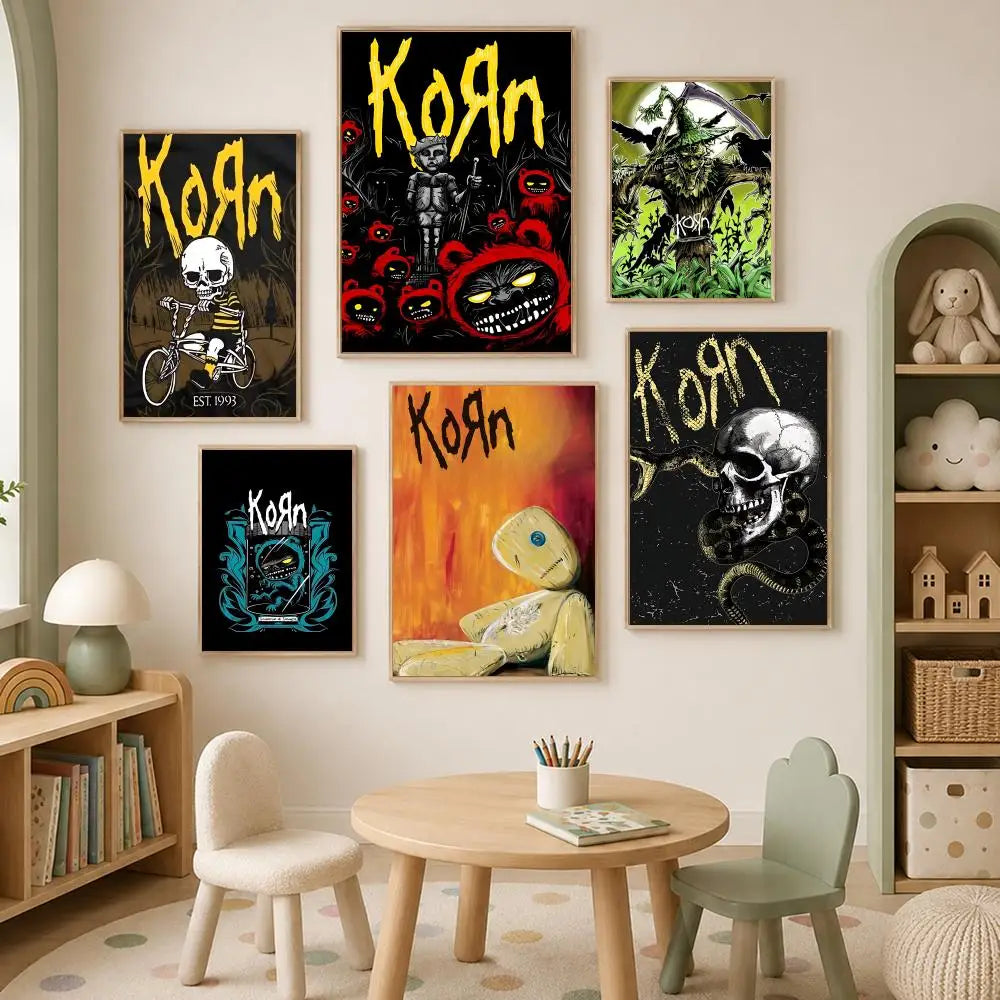 Korn Band Self-Stick HD Waterproof Wall Art Poster