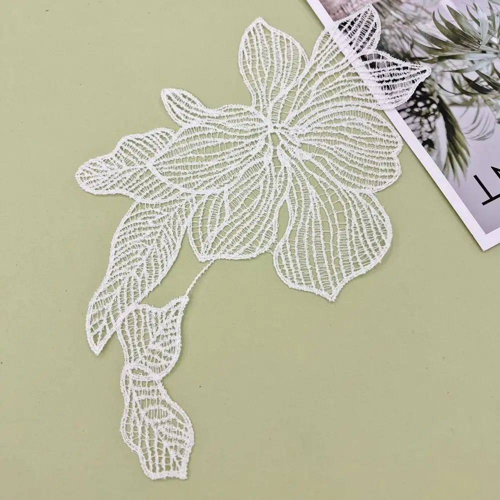 Flower Lace Applique Patch White Black – DIY Sewing Craft