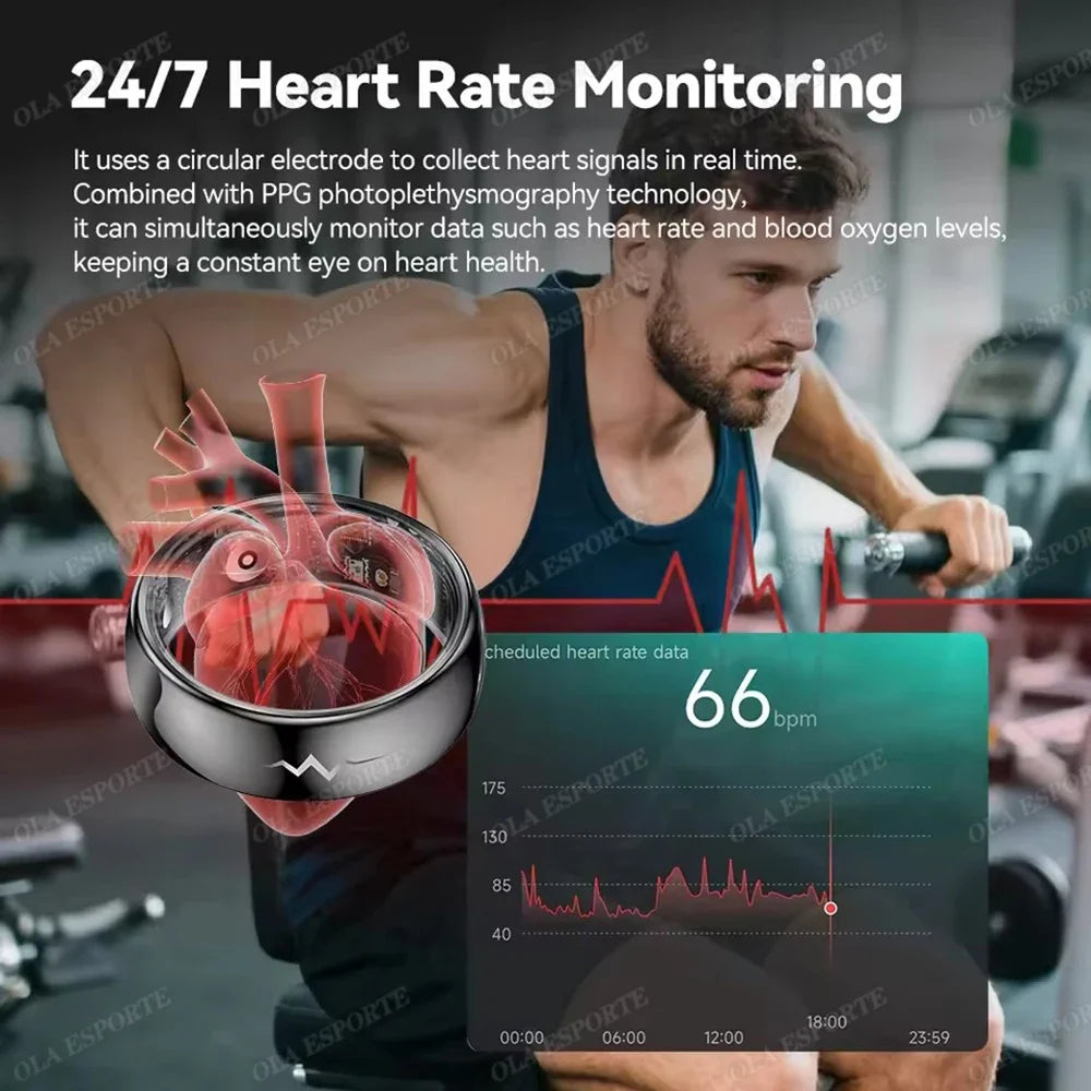 AI ECG Smart Ring | Heart Rate, Blood Pressure & Sleep Tracker