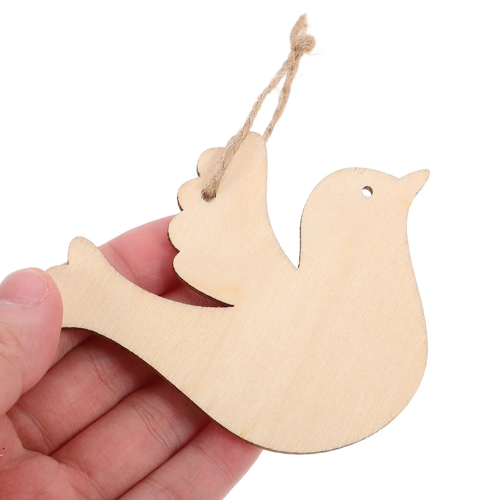 Unfinished Wooden Bird Cutouts DIY Craft Embellishments Twine