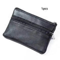 Unisex PU Leather Coin Purse & Key Holder – Zipper Mini Wallet