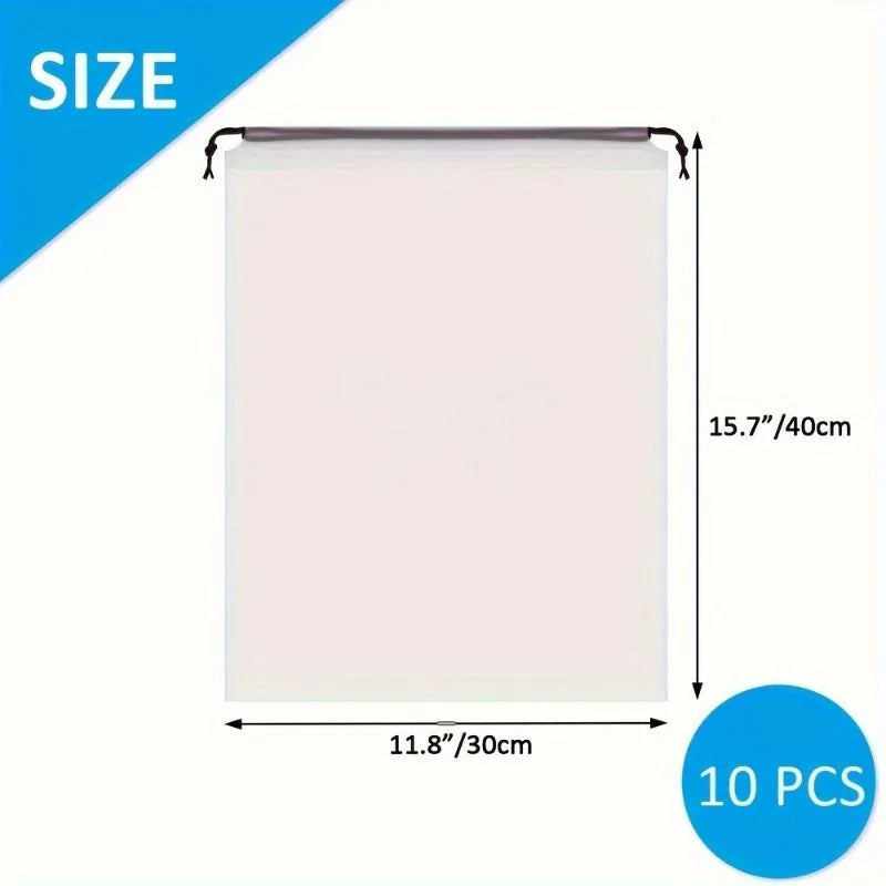 Waterproof Transparent Drawstring Storage Bags – 5/10/20 Pack