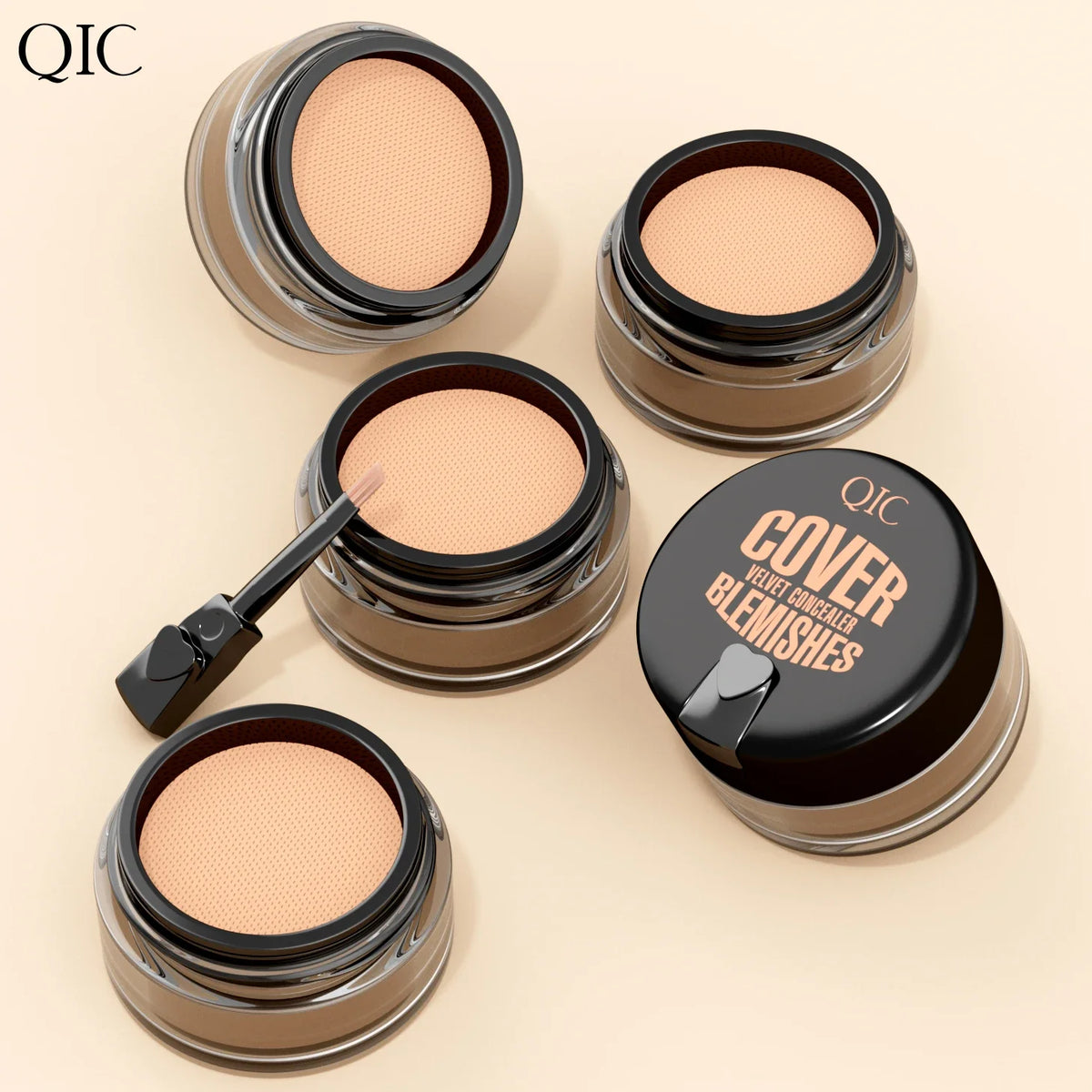 QIC Full Coverage Waterproof Concealer Cream – All Skin Types