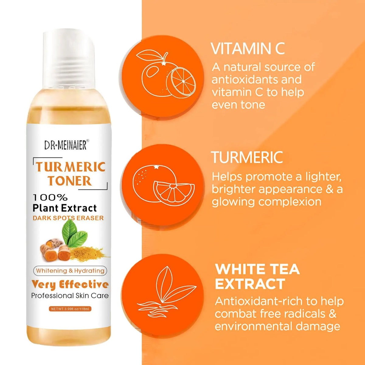 Tumeric Dark Spots Toner Eraser Corrector Turmeric Fade Blemishes