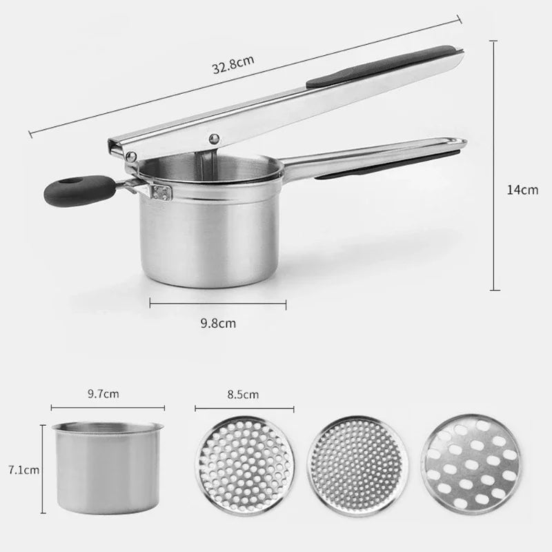 Stainless Steel Potato Masher Manual Press French Fries Cutter