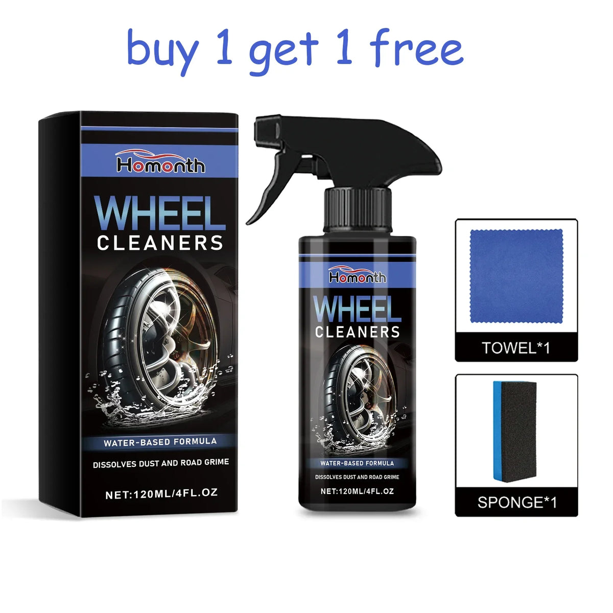 Car Wheel & Tire Cleaner Kit – Rust Remover & Polish 120ml