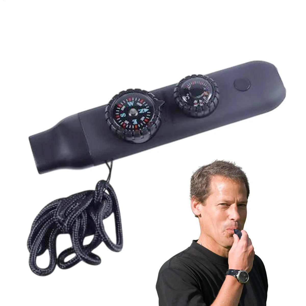 7-in-1 Survival Whistle Outdoor Portable Light Women Men Safety Gear