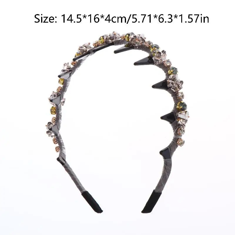 Korean Crystal Rhinestone Headband – Luxury Non-Slip Hair Hoop