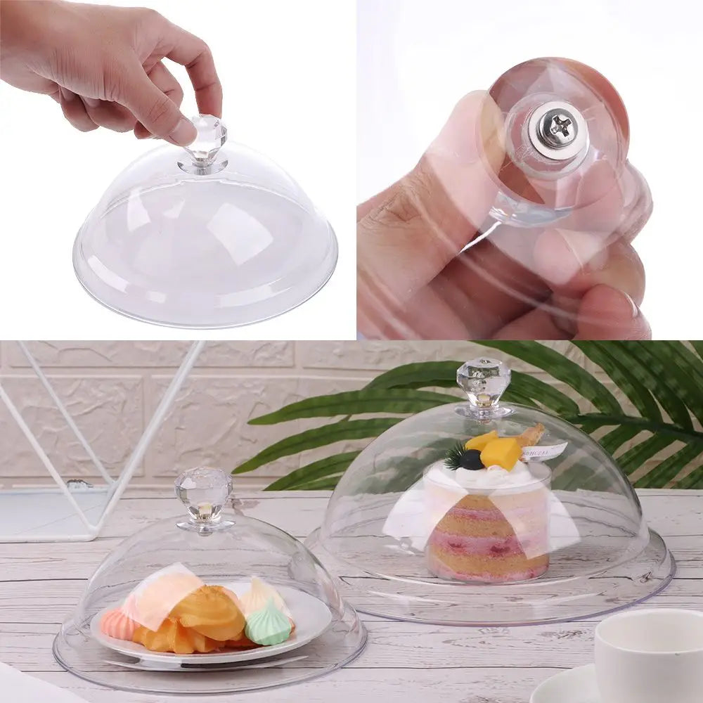 Round Plastic Cake Dome Cover – Dust-Proof Food Display Lid