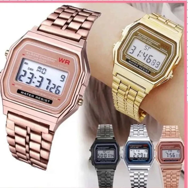 LED Digital Sports Watch Steel Strap | Men & Women