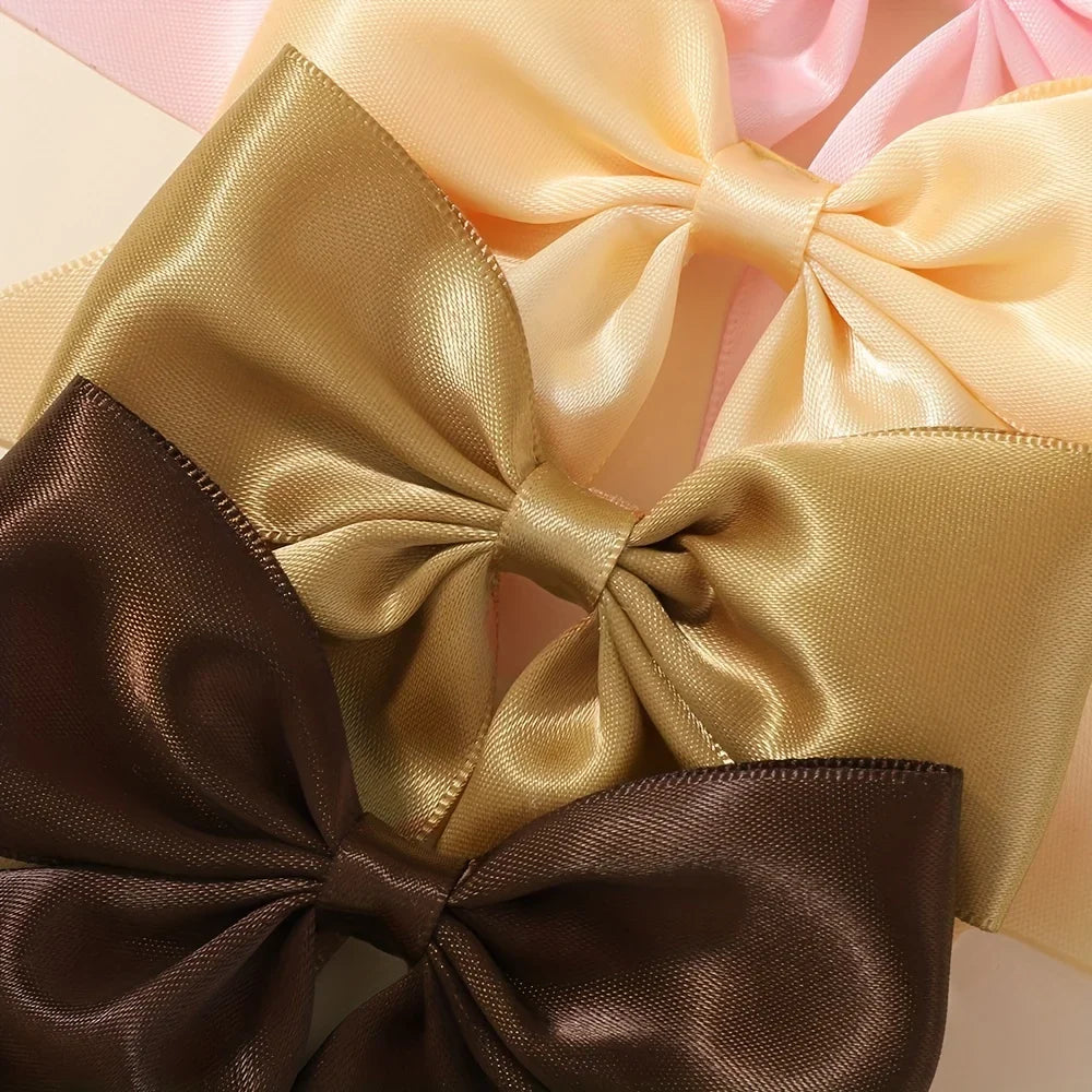 Bohemian Solid Satin Bow Hair Clips Fashionable Accessories Women