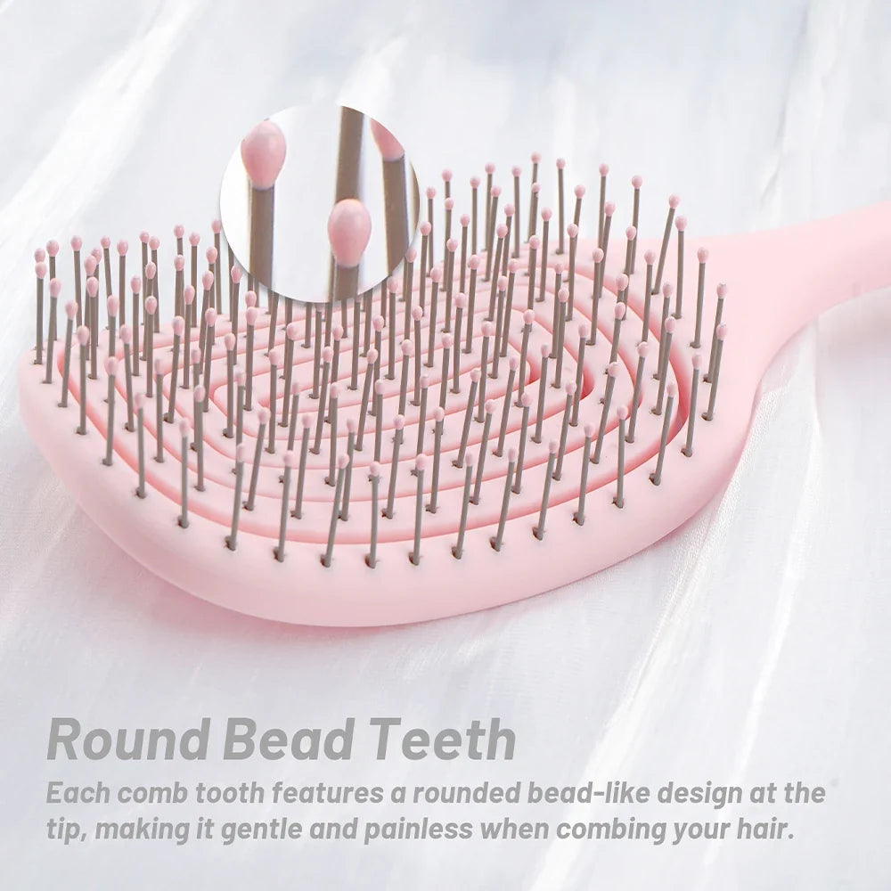 Wide Tooth Hollow Detangling Comb – Scalp Massage & Styling