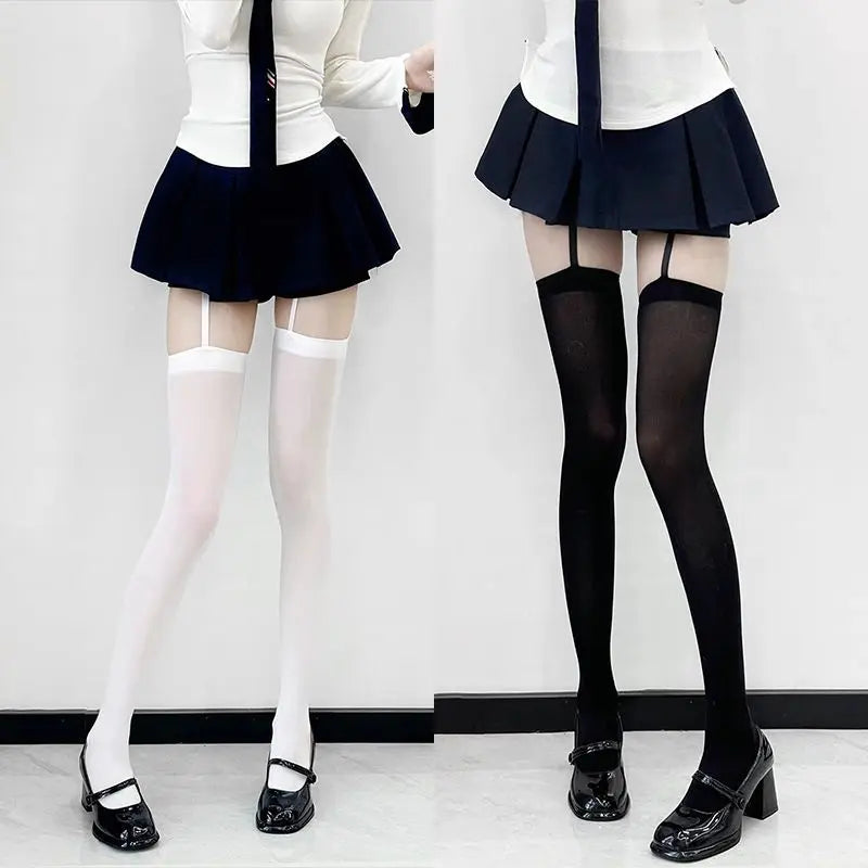 Thigh High Stockings with Garters | Y2K Lolita Over-Knee Socks