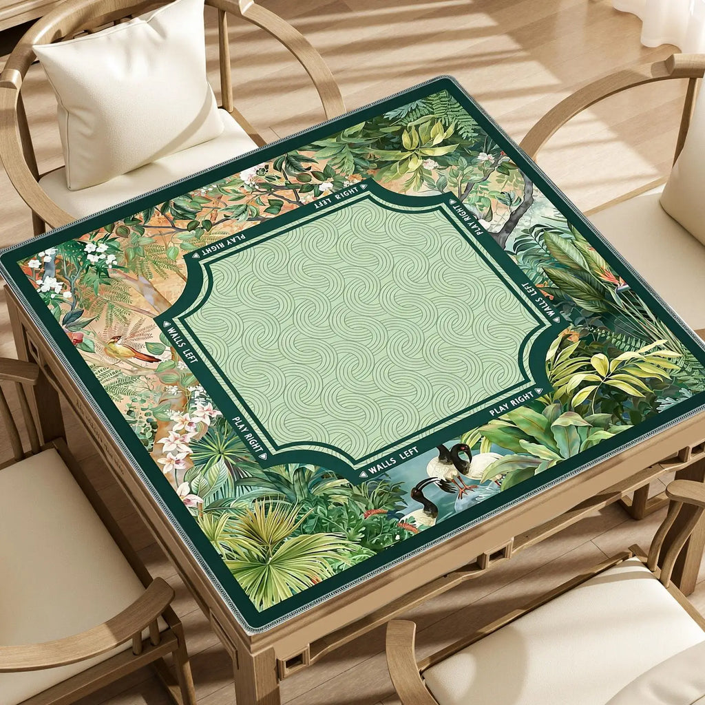 80x80cm Mahjong Mat – Tropical Vintage Anti-Slip Game Table Cover