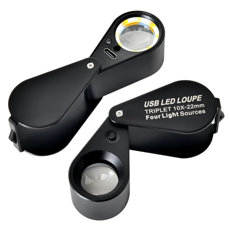 10X 20X LED Magnifying Glass – 13 LED Fluorescent Loupe