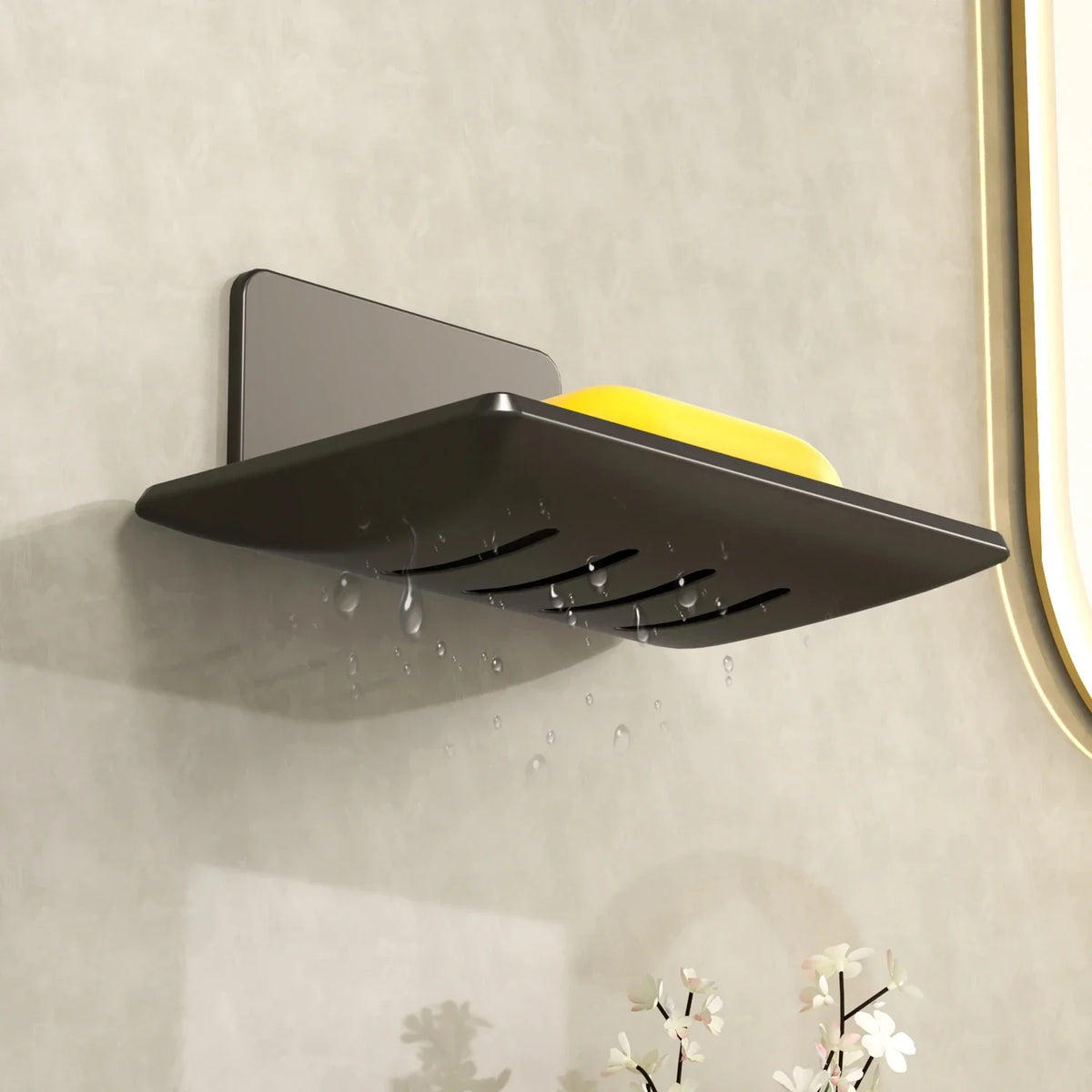 Wall Mounted Soap Dish No Drill – Space Aluminum Holder