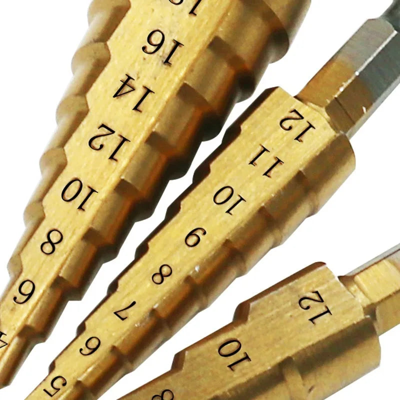 SLADE HSS Titanium Step Drill Bit Set 3-12 4-12 4-20mm