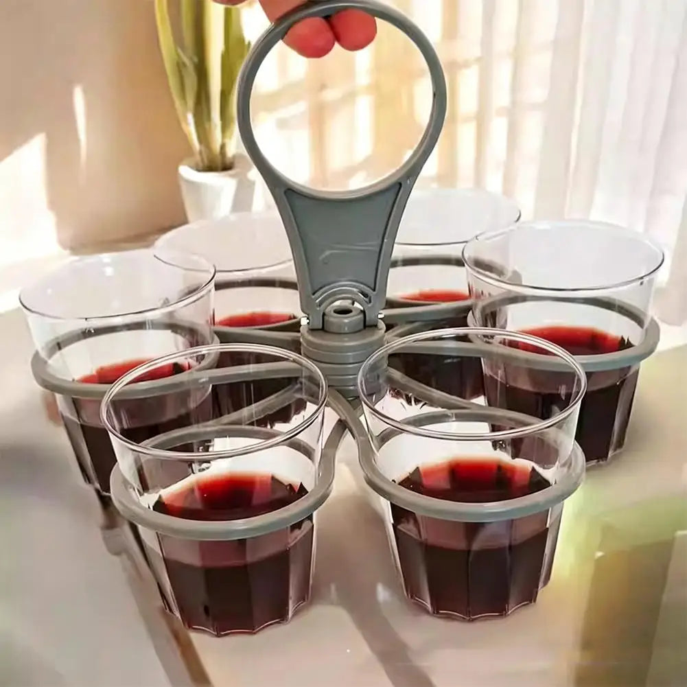 Foldable 6-Cup Rotating Drink Carrier Tray | Party Cup Holder