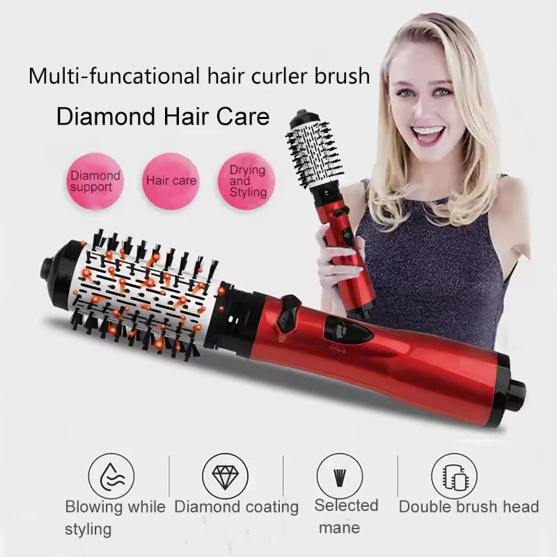 3-in-1 Hot Air Brush Hair Curler & Blow Dryer Styling Wand