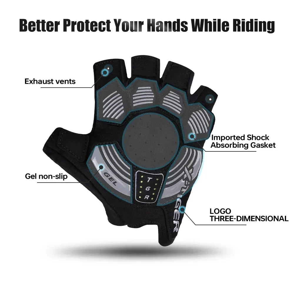X-TIGER Half Finger Cycling Gloves – MTB & Road Bike Unisex