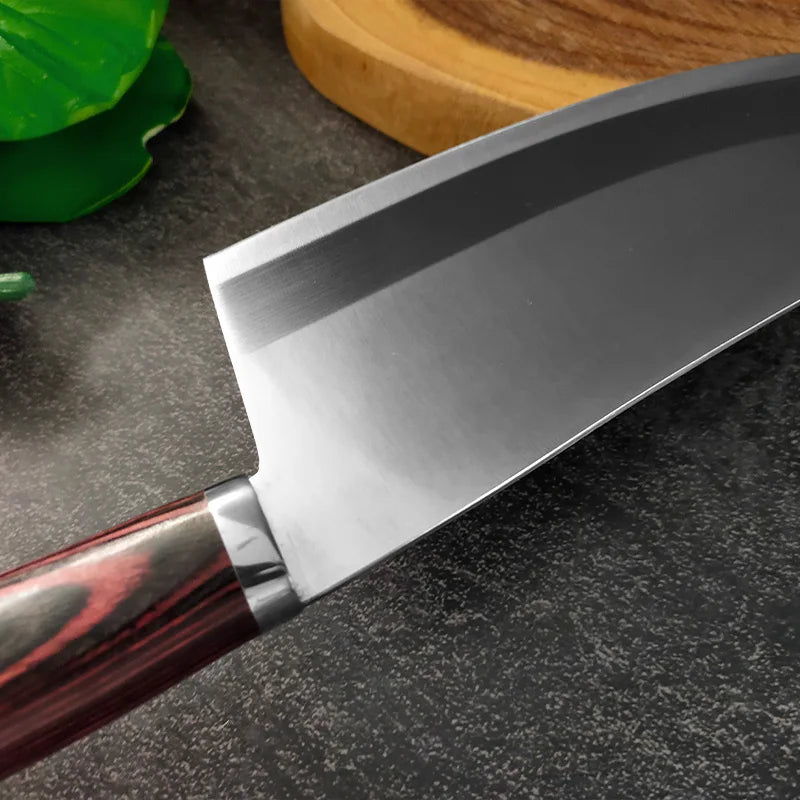 InLeung Professional Cleaver Knife – Stainless Steel Wood Handle