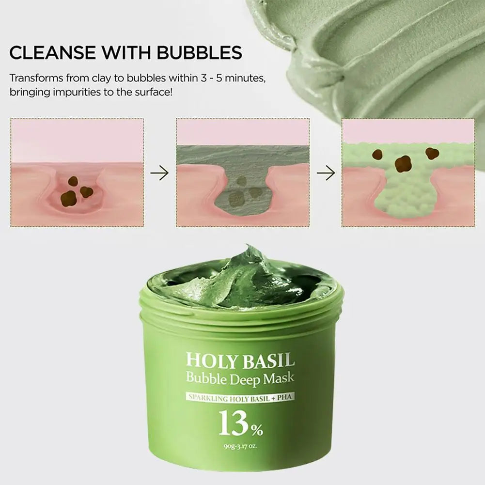 Holy Basil Sparkling Bubble Mask – Blackheads & Pore Minimizer