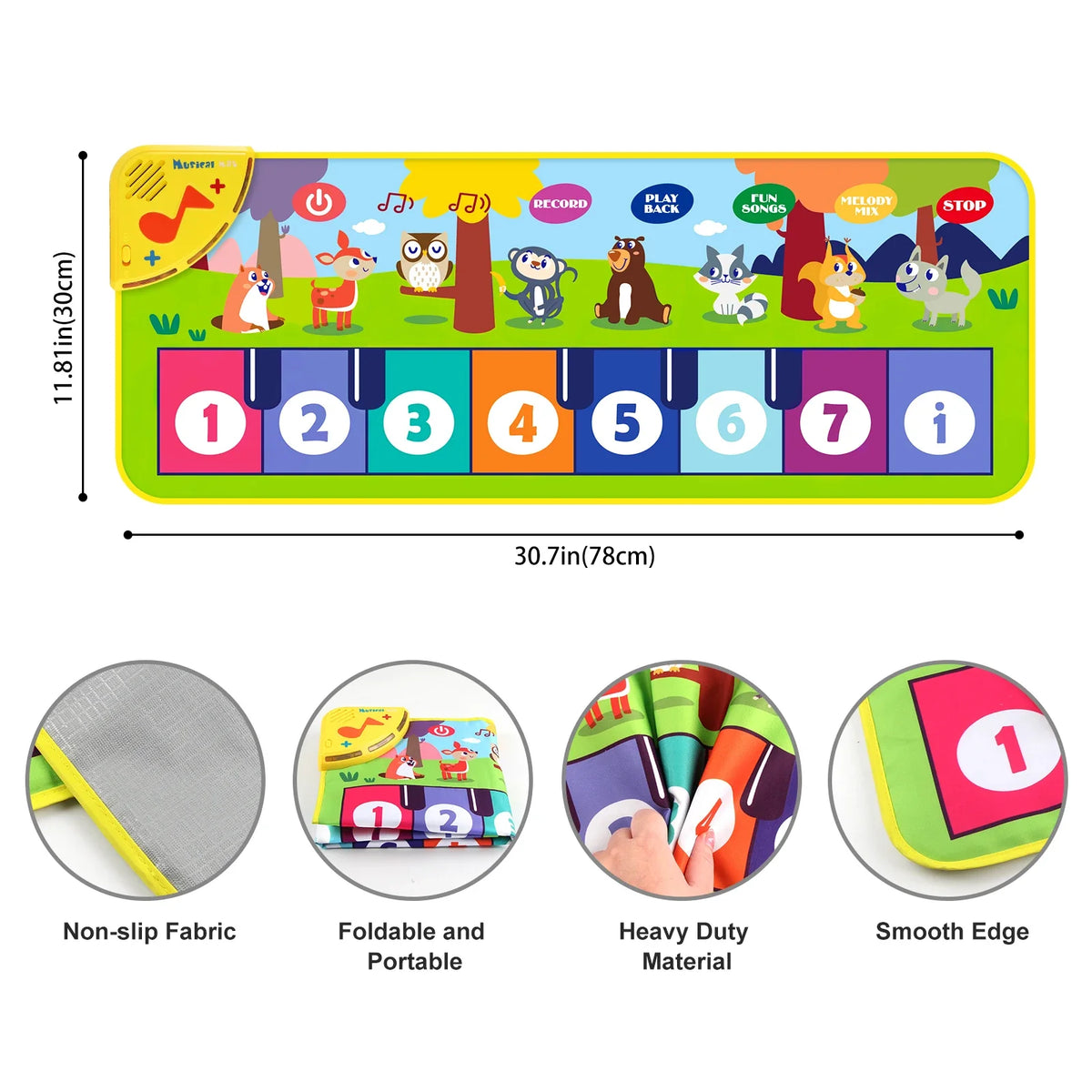 80 Kid Music Piano Mat Toddler Floor Baby Keyboard Dance 8 Animal